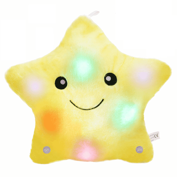 ZhoHuaBoy Almohada LED Twinkle Star – Juguete de Peluche de 13" Que Brilla para Niños, Animal de Peluche Suave con Luces para Comodidad Emocional, Regalo de Cumpleaños y Navidad (Amarillo)