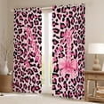 thumbnail image 2 of Homewish Cheetah Print Letter Black Out Curtains, Pink Bowknot Monogrammed M Curtains Pack of 2 (42x63 Each), Modern Fashion Style Bedroom Curtains, Curtains and Drapes Decor, 2 of 6
