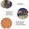 thumbnail image 2 of GZHJMY Running Horse Car Coasters, 2 Pack Drinks Absorbent Ceramic Stone Car Coasters with Fingertip Grip Car Cup Holder Coasters, 2 of 6