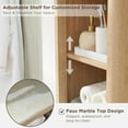 Over The Toilet Storage with Fluted Sliding Door 68" Tall Wood