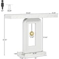 thumbnail image 2 of Tribesigns Modern Console Table with Geometric Base, 40 inch Narrow Wood Sofa Entryway Table with Gold Decor for Living Room Entryway Hallway, White, 2 of 5
