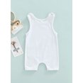 thumbnail image 4 of Baby Boy Summer Suspenders Jumpsuit, 3 6 12 24 Months 2T 3T Toddlers Solid Color Sleeveless Short Rompers for Girls, Boys, 0-3 Years, 4 of 8