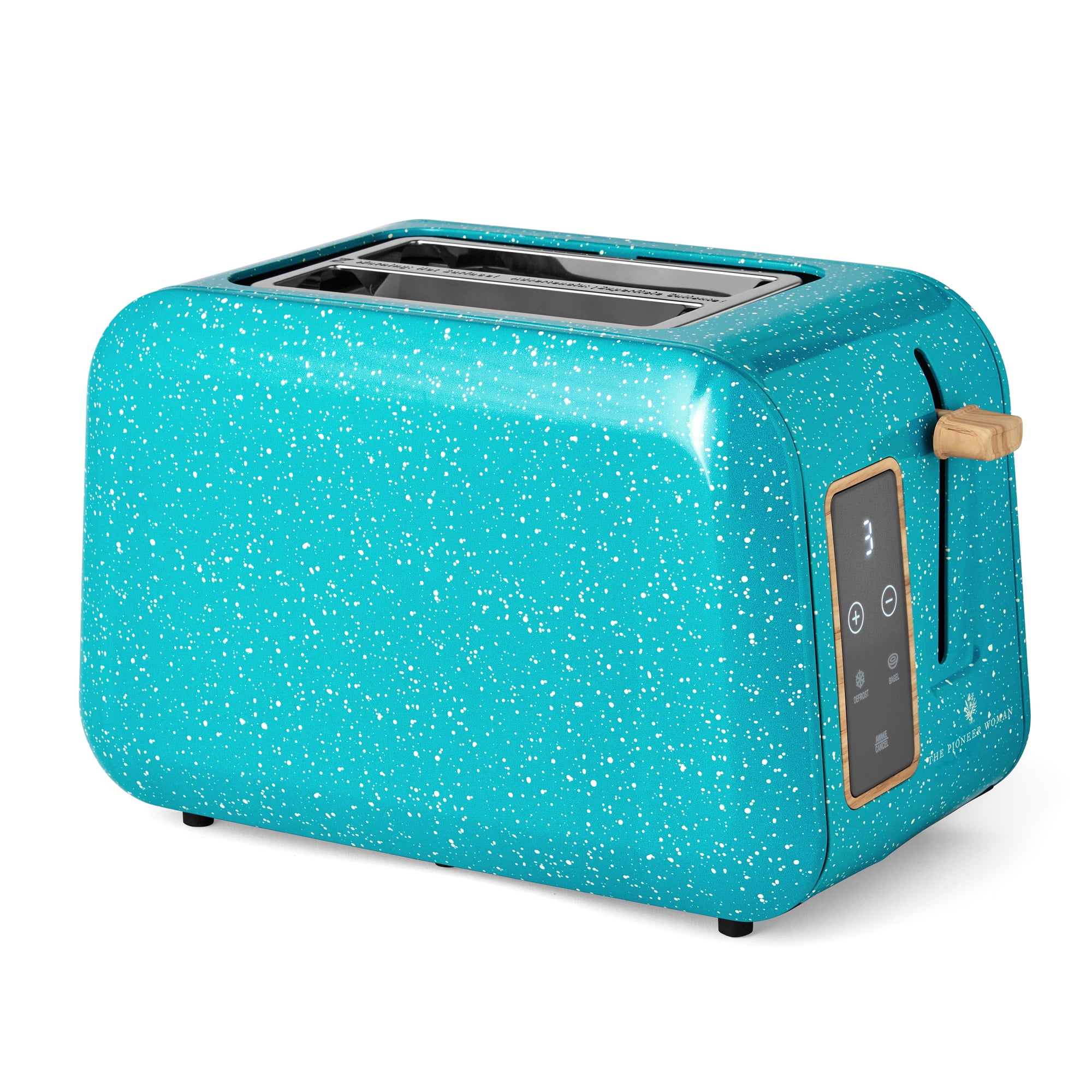The Pioneer Woman Digital 2-Slice Toaster with Digital Display, Teal Speckle