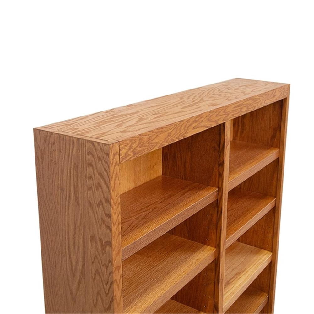 Bowery Hill Wood Dry Oak Bookcase Rectangular Adjustable Shelves 84" Unassembled