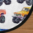 thumbnail image 3 of CURLYOOT Cars Monster Trucks 5.2ft Round Rug for Living Room, Large Washable Area Rug, Non Slip Floor Mat Indoor Rugs for Bedroom, Dining Room, Offices, Entryway, 3 of 7