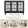 thumbnail image 4 of EUROCO 47.2'' Sideboard Storage Buffet Cabinet, Mirrored Buffet Cabinet with 3 Doors and Silver Handle for Living Room, Hallway, Dining Room, Black, 4 of 8
