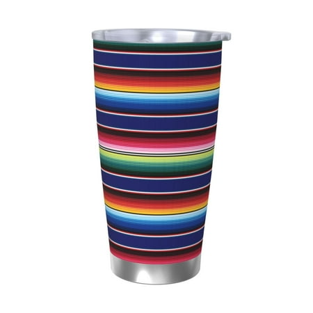 

Lukts Mexican Blanket stripes for 20OZ Car Cup Stainless Steel Direct Drinking Straw Thermos Cup Suitable for Office Travel and Car-Without Straw