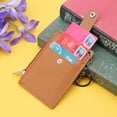 thumbnail image 5 of Portable Leather Business ID Card Credit Badge Holder Coin Purse Wallet Keychain, 5 of 12