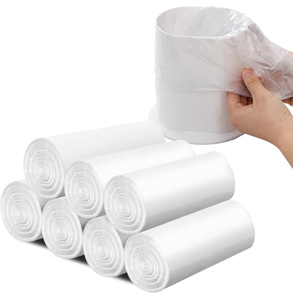 300 x 1 Gallon Mini Trash Bags, 3.8 Litre White Mini Trash Can Liners, garbage Bags for Bathroom, Kitchen, Home, 13.7 x 11.8 inches
