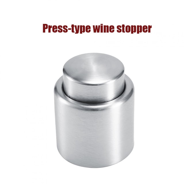 Premium Stainless Steel Wine Stopper, Vacuum Pump Press-Type Sealer for Standard Wine Bottles - Blocks Air to Prevent Oxidation, Keeps Opened Wine Fresh for Days, Essential Wine Storage Accessory for