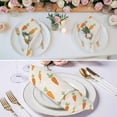 thumbnail image 3 of Spring Easter Cloth Napkins, Watercolor Cute Carrots Vegetables Beige Washable and Reusable Dinner Napkins Set of 4, Table Napkin for Kitchen Party Birthday Wedding Hotel Housewarming 20"x20", 3 of 9