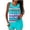 #0016-Blue, variant on Women's Conservative Swimsuit All-over Graphic Two-Piece Bikini Top Boyshort Padded Wireless High Waisted Summer Tummy Control Swimming Beach Vacation Pool