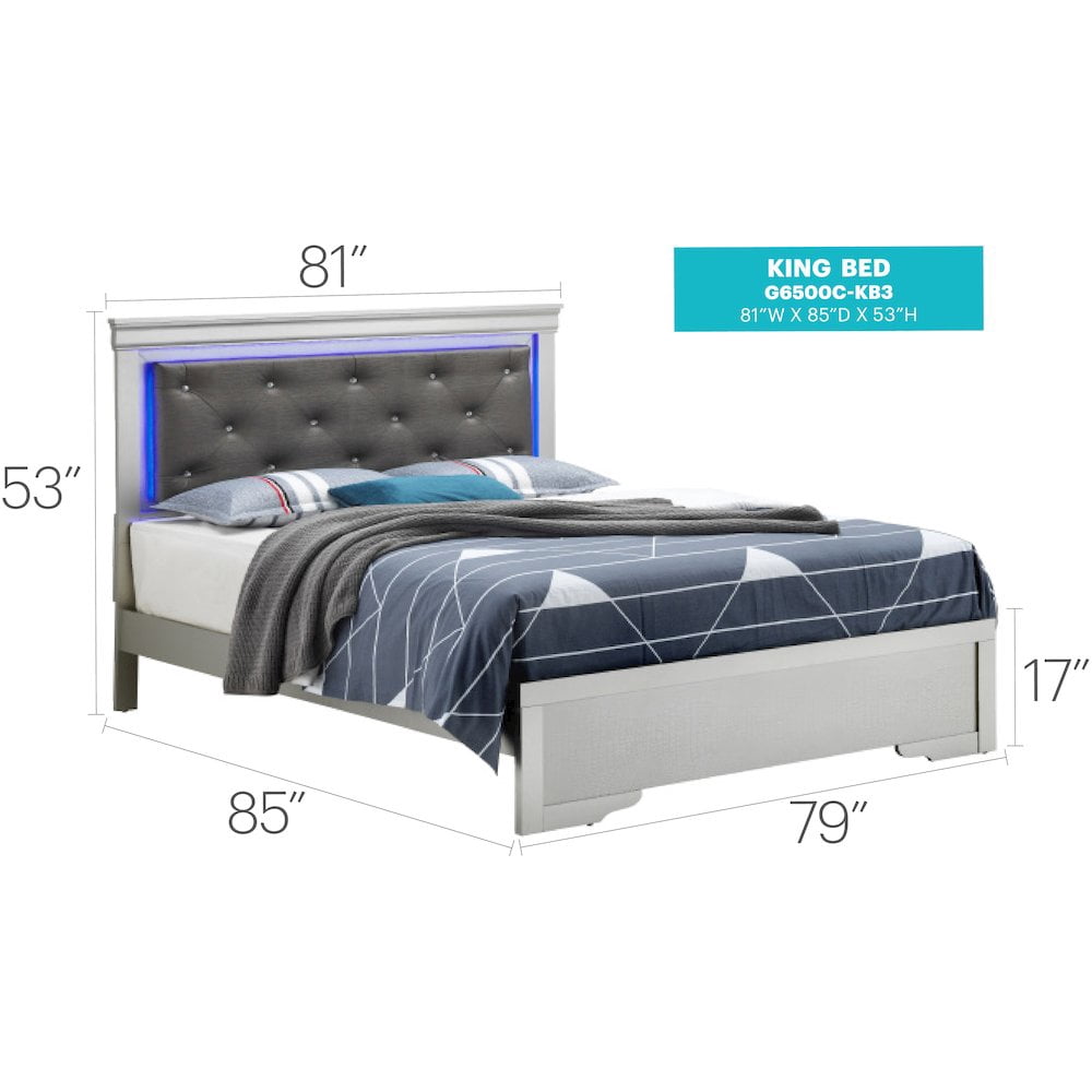 Glory Furniture Lorana King Bed in Champagne Color