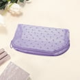 thumbnail image 3 of 1 Pc Mesh Flocking Heart Pattern Makeup Bag for Vacation Business Travel Purple Mesh Fabric, 3 of 6