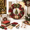 thumbnail image 2 of 3D Christmas Fabric Wreath DIY Kit, DIY Patchwork Kit with Pattern and Supplies,Handmade Holiday Craft Decoration Set for Beginners Front Door, 2 of 7