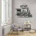 thumbnail image 2 of Let's Go Travel - Train Quote Steam Engine Vintage Train Silhouette Vinyl Wall Sticker Wall Decal Wall Art Décor Home Room Kids Room Boys Girls Room Train Lover Living Room Decoration Size(22x30 inch), 2 of 3