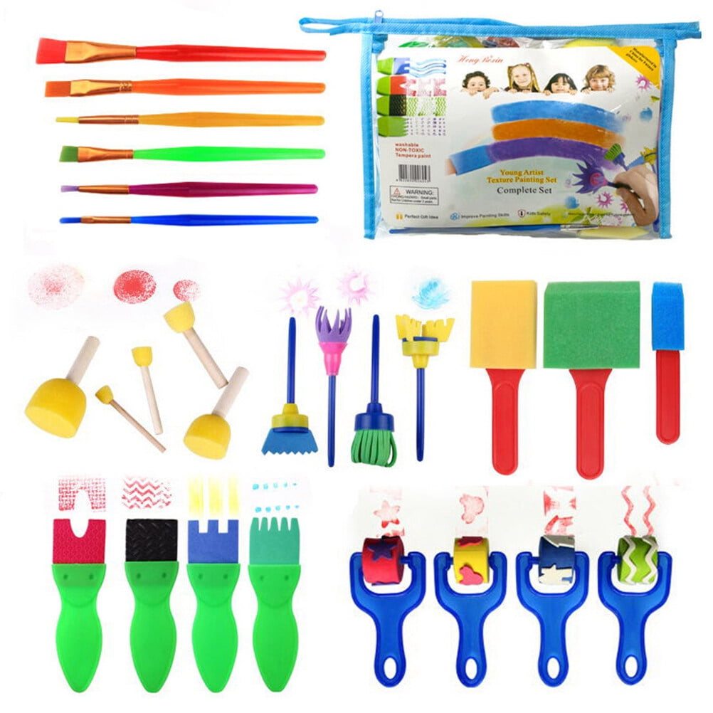 1 Set of Kids Stamp Painting Tool Sponge Brushes Kids Art Drawing