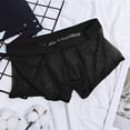 thumbnail image 7 of Fishnet Underwear for Men Mid Waisted Boxer Briefs Mens Trendy Solid Color Hollow-Out Breathable Stretchy Slim Loungewear Athletic Boxers, 7 of 7