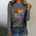 thumbnail image 2 of Women's Graphic Long Sleeve Tops Funny Print Crew Neck Casual Loose Sweatshirts Valentine Day Tee Gift to Ladies(Gray,L), 2 of 5