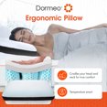thumbnail image 4 of Dormeo Dark King Ergonomic Pillow, Cooling Gel and Memory Foam for Side, Back, and Stomach Sleepers, 18" W x 34" L x 5" H, 4 of 13