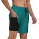thumbnail image 2 of Fotbe Teal Traje de Baño para Hombre – Shorts de Natación de Secado Rápido con Forro y Bolsillos-Medium, 2 of 6