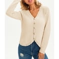 thumbnail image 5 of Long Sleeve V-neck Women Crochet Cardigan Casual Button Down Sweater, 5 of 6