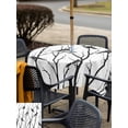 thumbnail image 4 of Outdoor Tablecloth with Umbrella Hole and Zipper, Black Branches Birds Square Table Cloth 54x54 Inch Waterproof Tablecloth, Modern Abstract Forest Silhouettes Picnic Table Cover for Patio Camping, 4 of 7