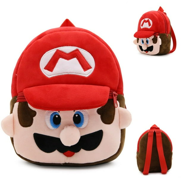 Mochila Super Mario Bros Luigi para niños de 1 a 3 años, linda mochila escolar de felpa, regalo de cumpleaños y Navidad zhangmengya LED