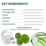 Fortify Skincare Face Mask with Retinol and Collagen - Dermatologist Tested, Anti Aging - Firming & Barrier Protecting - 3-in-1: Detox - Treat- Boost - Clean Beauty, Korean Skin Care, 5 Sheet Masks
