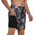 thumbnail image 3 of Daiia Hawaiian Style Mens Swim Trunks Swim Shorts Quick Dry Swim Shorts with Mesh Lining Pockets-Large, 3 of 9