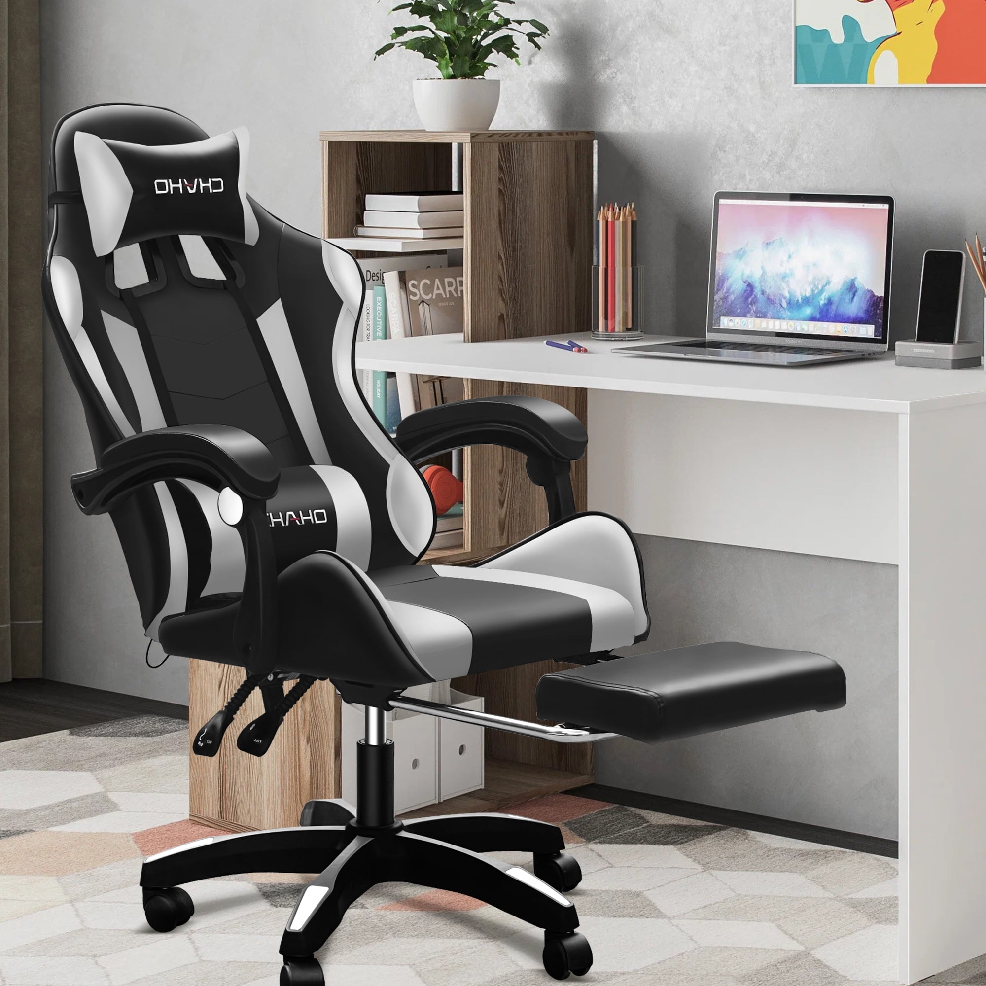 Office Gaming Chair Ergonomic Adjustable Chair Head and Lumbar Pillows - On  Sale - Bed Bath & Beyond - 38232771