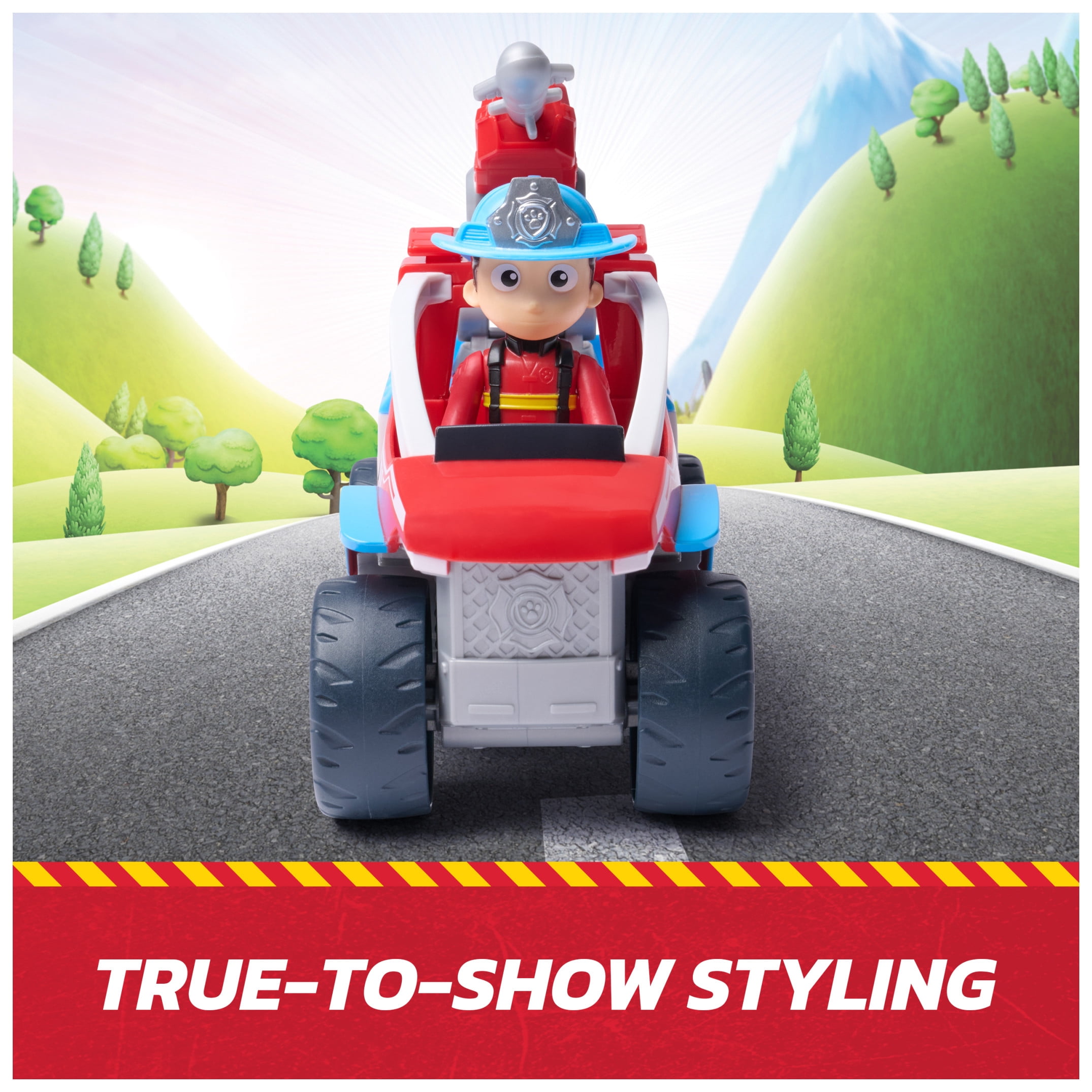 PAW Patrol Fire Rescue, Fire ATV Vehicle with Ryder Figure & Drone Launcher, for Kids 3+