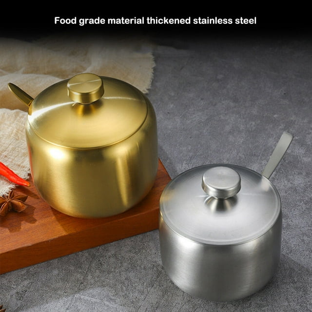 Xingzhi Bol à Sucre Pot à Épices Café Thé Gadgets de Cuisine Récipient à Sel Design Intégré Fournitures de Cuisine Pot à Assaisonnement Argent type 1 L