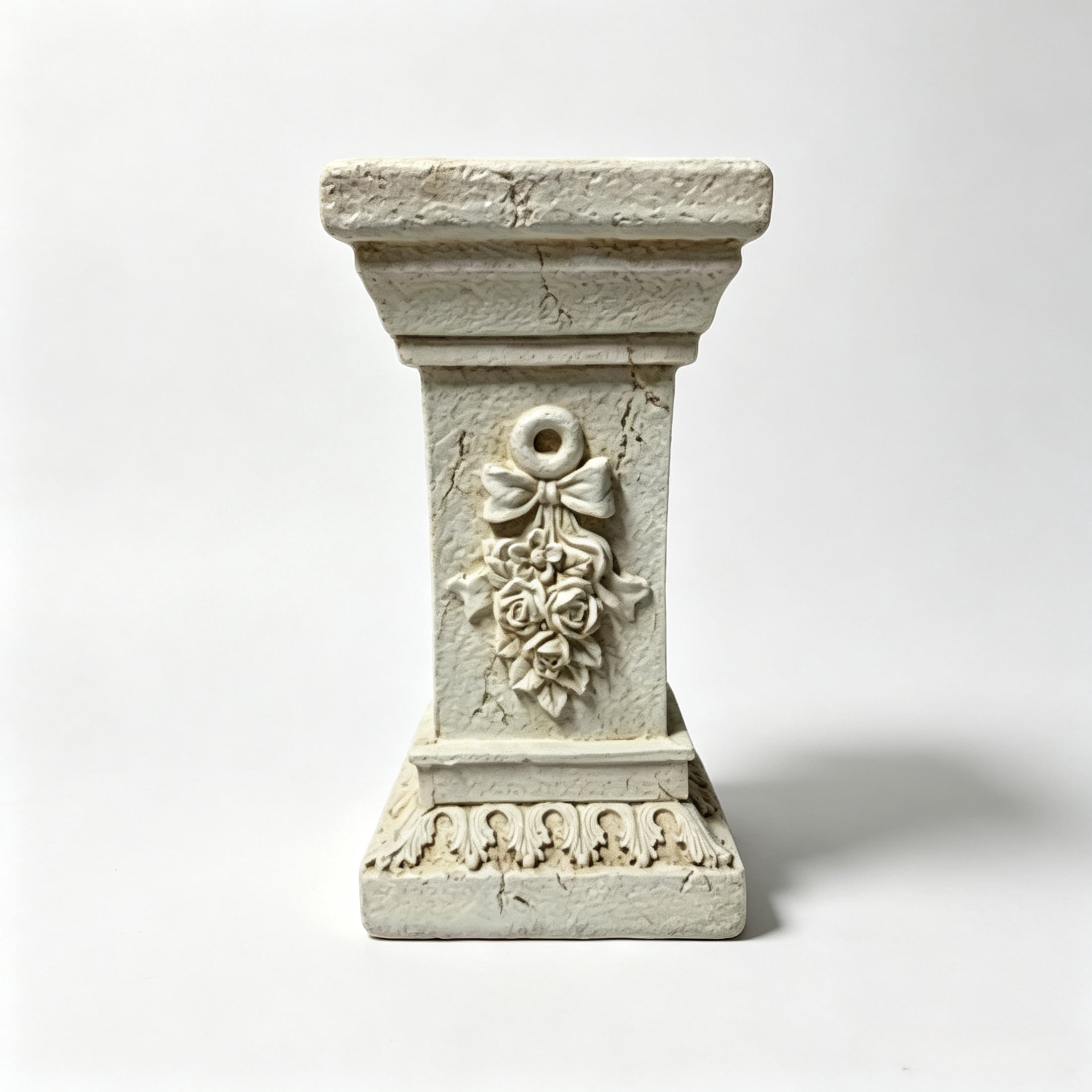 GDF Studio 11" Ancient Greek Style Carved Roman Column Pedestal, Garden Display Stand for Statues & Ornaments