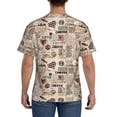 thumbnail image 3 of Bixox Men's Abstract Coffee Printed Short Sleeve Skinny Athletic T-Shirt, 3 of 6