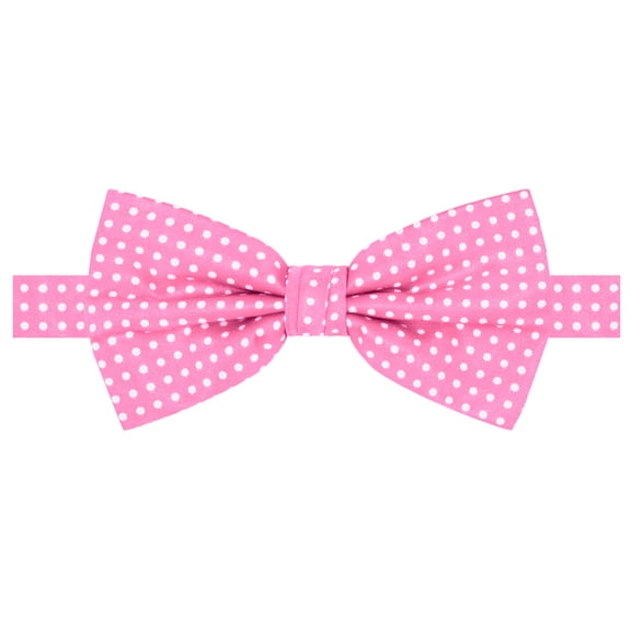 Jacob Alexander Men's Polka Dot Print Pre-Tied Adjustable Banded Bow Tie - Carnation Pink