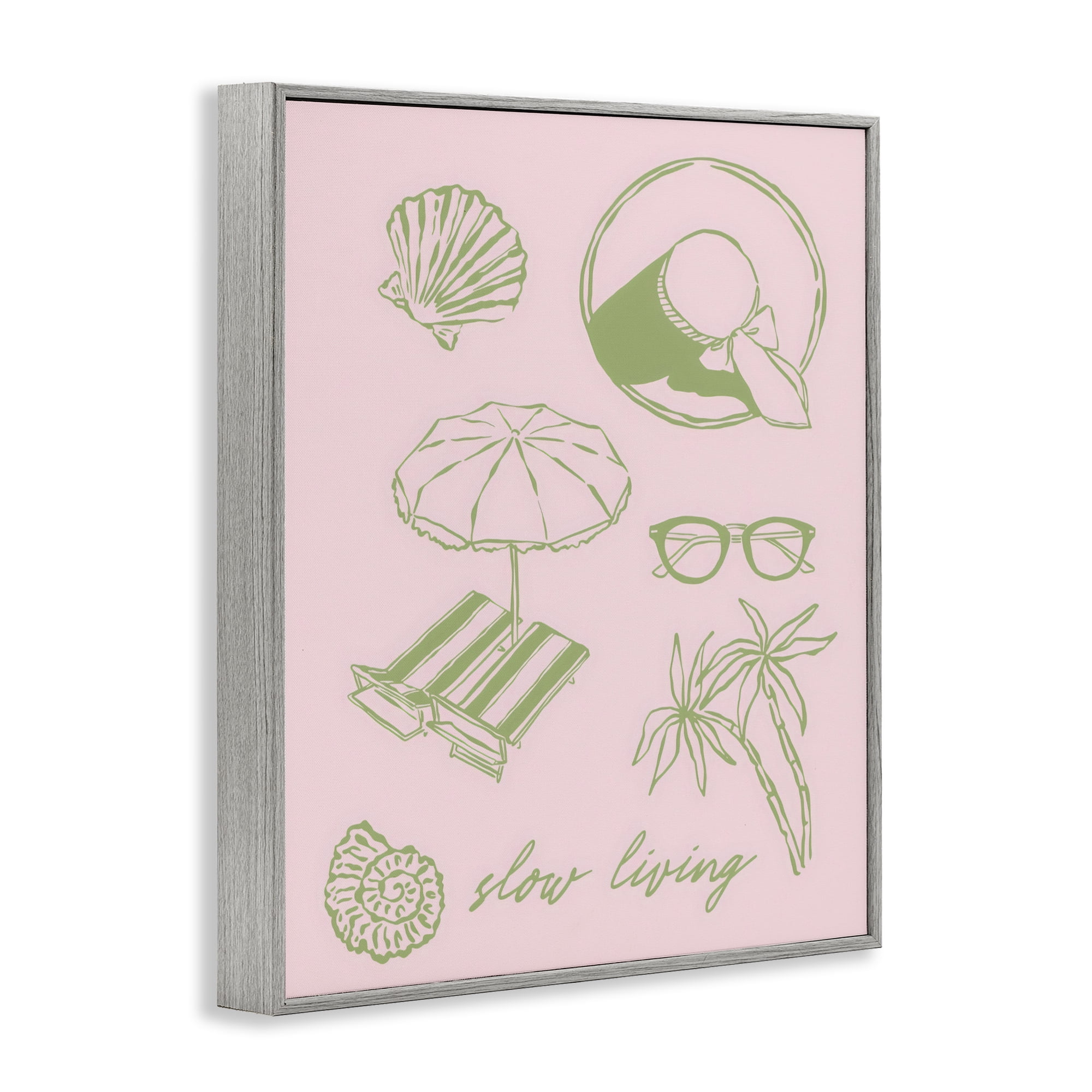 Stupell Industries Slow Beach Living Gray Framed Giclee Art, design by The Prints Vibe