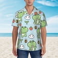 thumbnail image 4 of Easygdp Cute Floral Frog Men's Hawaiian Shirts Print Lapel Short Sleeve for Beach, vacation, party, casual occasions - Large, 4 of 9