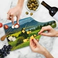 thumbnail image 4 of Landscape Cutting Board, Summer Morning on Bohinj Lake in National Park Slovenia Greenery Nature, Tempered Glass Cutting and Serving Board, Wine Bottle Shape, Green Blue Yellow, by Ambesonne, 4 of 5