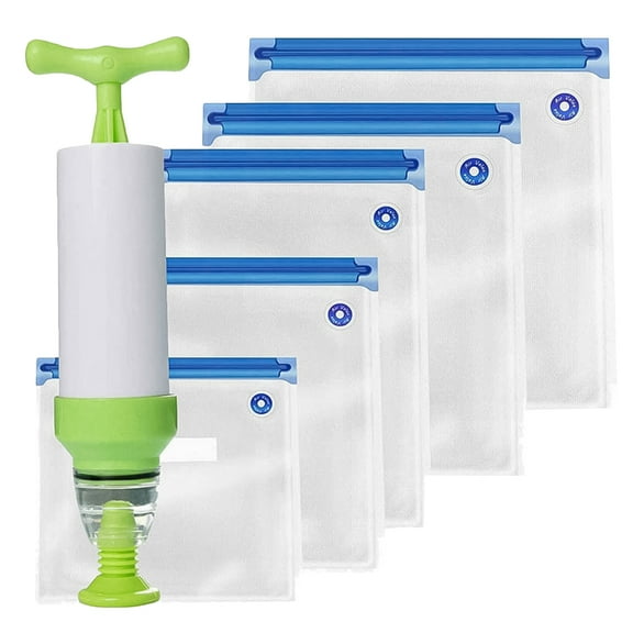 NIAIZEK  Rectangular Food Storage Bags Blue 1 Set Vacuum Sealed Containers