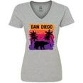 thumbnail image 3 of Inktastic San Diego California Sunset Women's V-Neck T-Shirt, 3 of 5