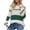 Green, variant on Pullover Sweater for Women Striped off Shoulder Knitwear Long Sleeved Round Neck Sweater Top Green