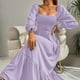 thumbnail image 4 of Vestido de manga larga para mujer, vestido largo con escote cuadrado y mangas con volantes para mujer, 4 of 6