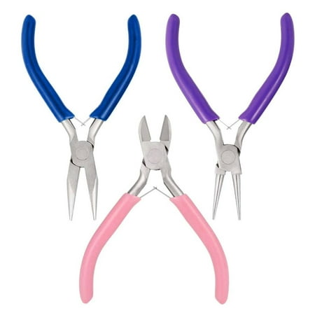 

Sorrowso 3Pieces Round Nose Plier Needle Nose Pliers Bent Nose Pliers for Wire Wrapping