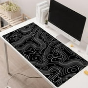 Topographic White Gaming Mouse Pad With Perfect Glide Wide, Big, Long, Extended