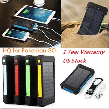 Iphone6 Solar Powered Charger Waterproof 600000mAh Dual USB Portable Solar Battery Charger Solar Power Bank for iPhone, Mobile Cell Phone-Green ()