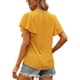 thumbnail image 4 of SAYOO Camisa suelta con botones en la parte delantera para mujer, blusas de trabajo de lunares suizos con cuello en V y mangas con volantes de verano SAYOO  Vida cotidiana, 4 of 5