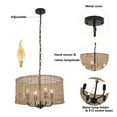 thumbnail image 4 of Miumaeov 4-Light Rattan Chandeliers 20" Hand Woven Bohemian Pendant Chandelier Light Fixture for Kitchen Island Living Room Bedroom Hallway Foyer, 4 of 12