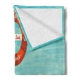 thumbnail image 2 of Marine Soft Flannel Fleece Throw Blanket, Life over Coral Reef Sea Tropical Ocean Bubbles Beach Mystic Subaquatic, Cozy Plush for Indoor and Outdoor Use, 60" x 80", Pale Blue Orange, by Ambesonne, 2 of 5