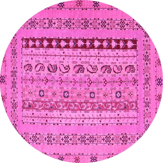 Ahgly Company Indoor Round Persian Pink Traditional Area Rugs, 8' Round